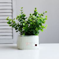 一支小尤加利+Life无花盆YT 北欧仿真绿色植物客厅摆件创意多肉小盆栽装饰品绿植假花桌面摆设