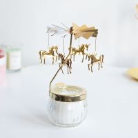 +南瓜杯蜡 不含5.5烛台 ins香薰蜡烛旋转烛台走马灯创意卧室少女心蛋糕室内房间餐桌摆件