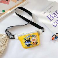 牵手款PU腰包-黄色 时尚零钱包斜挎包儿童钱包男童卡通女外出小背包胸包小学生单肩包