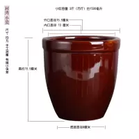 单个缸(无盖)3斤水 陶瓷小水缸粗粮小瓷缸带盖杂粮缸盛猪油坛子热油小罐粗陶缸小酱缸