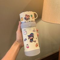 麦芽黄650ml[赠可爱贴纸背带] 大容量保温杯女学生韩版可爱水杯高颜值家用热水壶户外便携随手杯