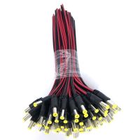 25cm黑红公头线 50条 dc头公头铜芯线监控线摄像头bnc接头带线集中供电电源尾线12v24v