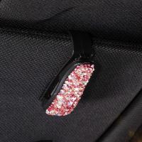 少女粉 汽车眼镜夹多功能可爱镶钻车载车用车内遮阳板太阳镜支架中控台