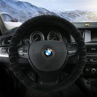 简约款(升级植绒)黑色 汽车方向盘套冬季短毛绒通用型女把套四季适用于思域大众朗逸速腾