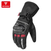黑红[加绒保暖]防水可触屏 M 电动摩托车手套冬季加厚防水保暖机车骑行防摔加绒防风御寒可触屏