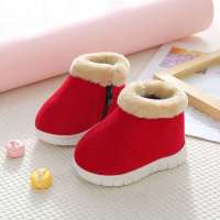 红色(加绒保暖) 13码内长12.4CM建议1岁左右 冬季儿童棉鞋男女童鞋保暖宝宝室内外居家鞋1至5岁包跟手工棉鞋