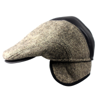 3-毛呢前进-4 57 老人帽子男士中老年前进爷爷爸爸秋冬棉鸭舌毛呢护耳休闲时尚