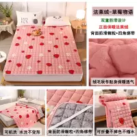 草莓物语-夹棉加绒 婴儿铺床60x120cm 冬季法兰绒床单铺床毛毯加厚毯子绒毯冬天单人珊瑚绒床上用床毯子