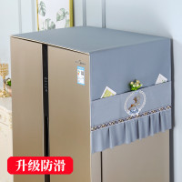 依鹿相伴灰色[升级防滑] 微波炉/烤箱 35*100cm 防滑冰箱防尘罩防尘布盖布洗衣机盖巾保护罩单开门双开门冰柜罩布