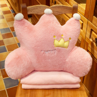 粉色皇冠(仿兔毛,可拆洗) 小号腰靠55*40厘米 皇冠抱枕办公室座椅靠枕腰靠腰垫汽车靠垫腰枕椅子靠背垫护腰沙发