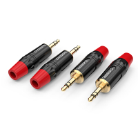 一只 秋叶原QD2008 3.5焊接头3.5mm耳机立体声音频插头小三芯3节AUX线端子电脑麦克风调音台音箱输出接线头D