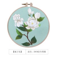桅子花[绣绷+材料包] 手工刺绣手帕印花diy手工十字绣材料包古风丝带绣初学者套件创意