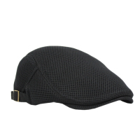 黑色 头围56-58 可调节 夏季透气网眼鸭舌帽男帽子韩版贝雷帽女帽防晒出游休闲情侣遮阳帽