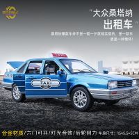 六开桑塔纳出租车蓝色+人偶车牌 出租车玩具大号的士玩具车模型仿真合金儿童六开门小汽车玩具男孩