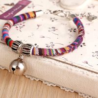 白铃铛紫色民族风项链 S-小型 5星返1圆 宠物民族风包芯绳彩色项链 狗狗五彩花色项链 猫咪项圈