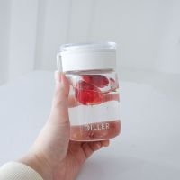 白色280ml[送贴纸] 日系高颜值玻璃杯女ins风简约小巧便携可爱透明夏季水杯学生杯子