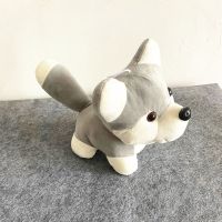 灰色 25cm活动款 仿真哈士奇毛绒玩具公仔铃铛小狗狗布娃娃可爱玩偶儿童生日礼物女