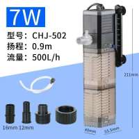 7W四合一可调水量适合40以内鱼缸 官方标配 森森静音三合一鱼缸过滤器内置净水循环小型水族箱乌龟过滤器设备