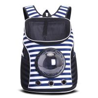 条纹蓝 猫包太空宠物舱包外出便携狗狗装猫笼子双肩猫袋用品书包猫咪背包