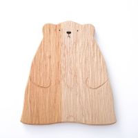 拼粘板熊妈有色差介意勿拍 小熊日式盘子可爱ins风欧式点心盘木质水果蛋糕水饺面包托盘家用