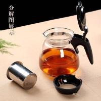 1000黑色单壶 加厚 加厚茶壶家用客厅冲茶器办公室茶具套装玻璃耐热加厚大容量泡茶壶