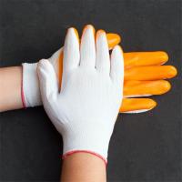 pvc平挂(12双价格) pvc尼龙胶皮手套半橡胶工厂耐磨防护喷漆防滑劳保手套薄款防割.