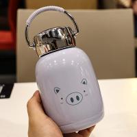 蓝色230ml W706 手提不锈钢保温杯小巧迷你可爱学生喝水杯子创意卡通儿童大肚水壶