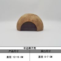 半边椰子壳躲避 寄居蟹躲避屋房子仿真树脂造景摆件爬宠水族装饰品