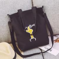 黑色手指-肩带可拆卸 ins个性慵懒风拼接帆布包多用双肩包女斜挎包学生韩版书包女单肩