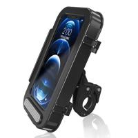 加强版车把款(喇叭口充电口防水) 电动车手机防水支架摩托车导航支架电瓶车支架不抖动触屏喇叭充电