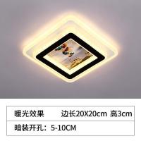 单色暖光 黑色方形20厘米【暗装】 A款 现代简约北欧过道灯走廊灯创意入户玄关孔灯led筒灯衣帽间吸顶灯