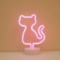 猫咪 led造型霓虹灯彩灯 ins火烈鸟独角兽星星彩虹小夜灯两用USB电池灯