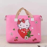 粉色草莓猫 小号40*51 幼儿园三件套超大包装袋学生衣服棉被褥收纳袋旅游搬家打包袋