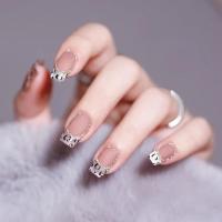 小号 晶石猫眼 假指甲贴片春季爆款可拆卸仙女款穿戴甲片成品超长裸色仙气指甲贴