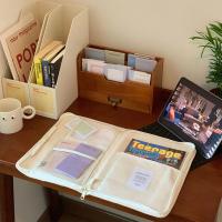 米色平板收纳包 ins简约电脑包帆布包平板电脑包大容量实用学生书本资料收纳宿舍