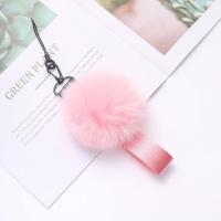 狐狸毛球手绳-粉色 毛毛球手机挂饰手腕绳学生背包真挂件小仙女防丢钥匙扣不掉毛狐狸