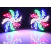 六厘米风火轮灯 摩托车配件LED七彩旋转风叶风车灯跑马风火轮电动摇摇车装饰灯