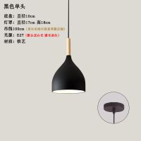 黑色单头 12W LED白光 现代简约餐厅灯吊灯三头创意家用客厅灯铁艺灯饰饭桌吧台饭厅灯具