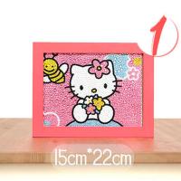 1号(材料+工具+相框) 幼儿园儿童凯蒂猫钻石画手工diy制作材料包女孩贴画玩具生日礼物