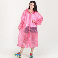 粉色长款雨衣350克(送收纳袋) M 雨衣套装时尚透明雨衣雨裤男女分体长衣防雨服塑料雨披自行车雨。