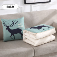 北欧鹿空调被一个 汽车抱枕被子两用折叠空调被车载靠垫车内靠枕可折叠被子车用腰靠