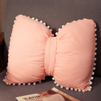 粉色[蝴蝶结靠垫] 小号35×25厘米 办公室座椅护腰靠垫床头靠背垫沙发靠枕车内抱枕可爱女生枕头韩式