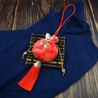 红色 (7*9cm) 高档节随身e香包香儿平安福胎毛发荷包袋汽童车挂件香囊奢华