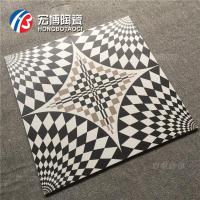 型号1 600*600 简约现代600x600 黑白格子几何瓷砖 客厅阳台花砖 防滑耐磨地砖