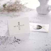 [A款]遇见 10信封10卡片 韩国创意贺卡商务生日祝福感恩情人节日小卡片烫金圣诞节贺卡空白