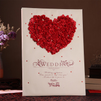 红色玫瑰爱心礼金本 小杨家题名册礼金婚礼本签到册本礼签名簿收账中式婚礼收礼嘉宾本
