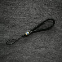 珐琅彩常规款黑色 手工编织金刚结钥匙绳汽车钥匙扣绳链挂件高档创意简约鎏金珐琅彩