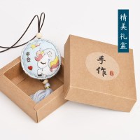 米白色 平安_无绣绷 平安符diy刺绣手工材料平安福男朋友礼物香囊香包挂件御守x独角兽