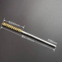 圆头铜刷-直径8mm-杆6*100mm 圆头带杆加密铜丝刷 电钻刷 除锈抛光打磨去毛刺用刷 管道清洁刷