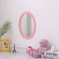 粉红色 椭圆形30*40 0.4米以下宽 幼儿园厕所卫生间洗手池椭圆形镜子壁挂儿童厕所教室房间挂墙装饰